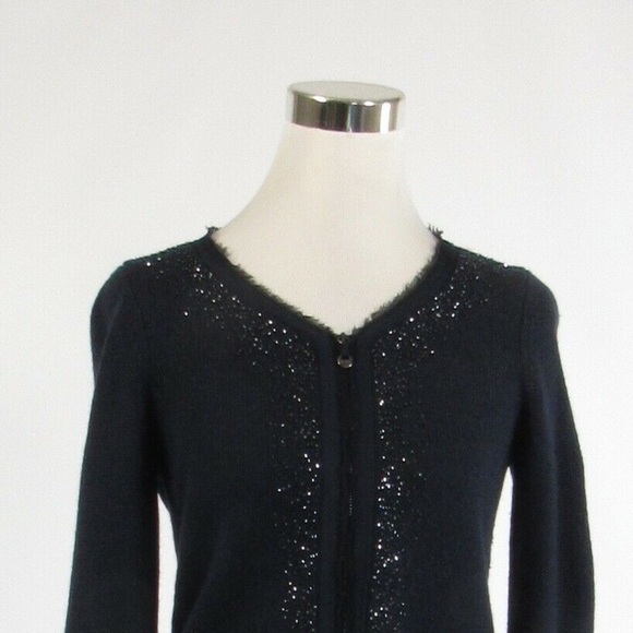 Martin and Osa Zip Up Alpaca Wool Cardigan with Sparkly Trim - Picture 3 of 15
